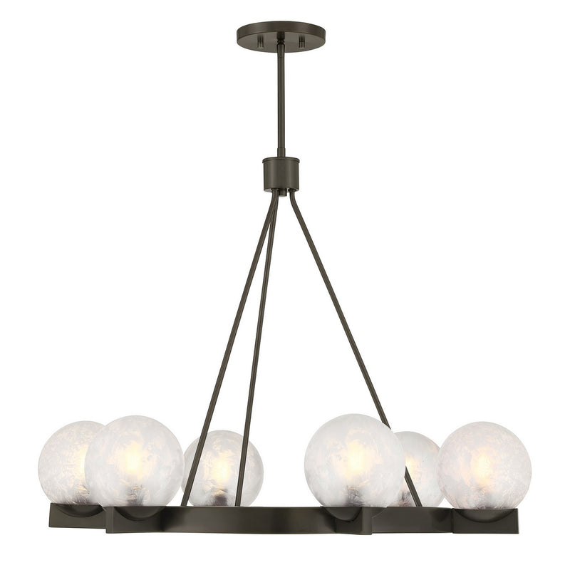 Six Light Chandelier<br /><span style="color:#4AB0CE;">Entrega: 4-10 dias en USA</span><br /><span style="color:#4AB0CE;font-size:60%;">PREGUNTE POR ENTREGA EN PANAMA</span><br />Collection: Darien<br />Finish: Mediterranean Bronze