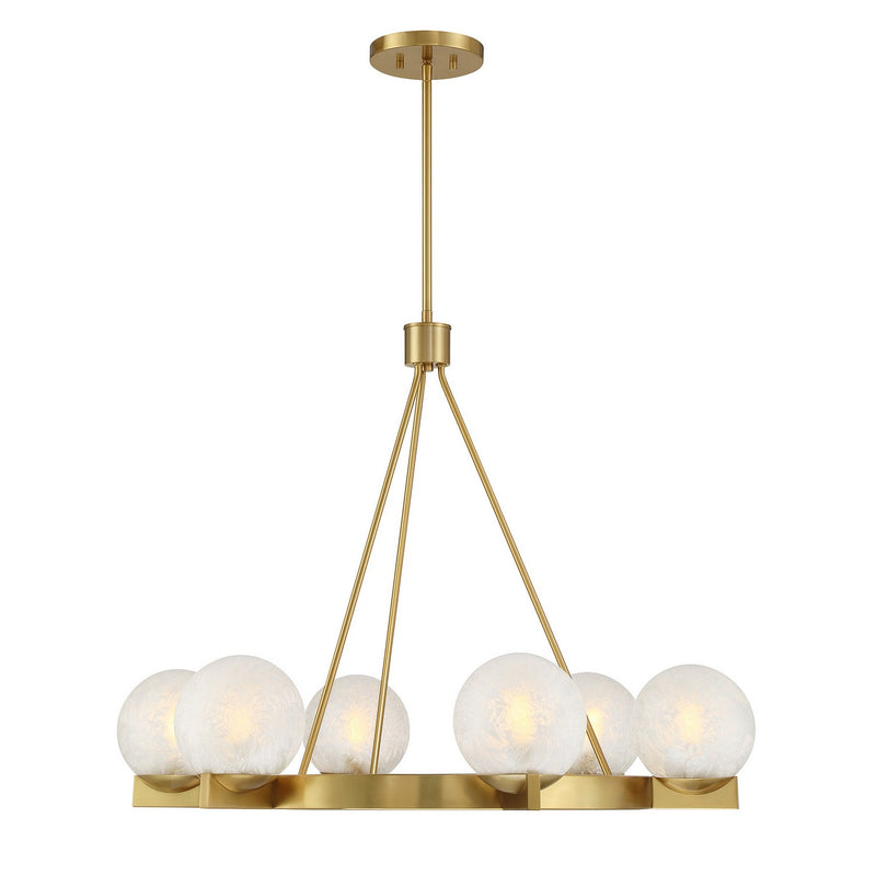 Six Light Chandelier<br /><span style="color:#4AB0CE;">Entrega: 4-10 dias en USA</span><br /><span style="color:#4AB0CE;font-size:60%;">PREGUNTE POR ENTREGA EN PANAMA</span><br />Collection: Darien<br />Finish: Warm Brass