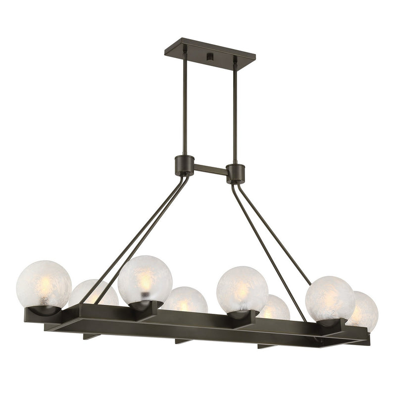 Eight Light Linear Chandelier<br /><span style="color:#4AB0CE;">Entrega: 4-10 dias en USA</span><br /><span style="color:#4AB0CE;font-size:60%;">PREGUNTE POR ENTREGA EN PANAMA</span><br />Collection: Darien<br />Finish: Mediterranean Bronze