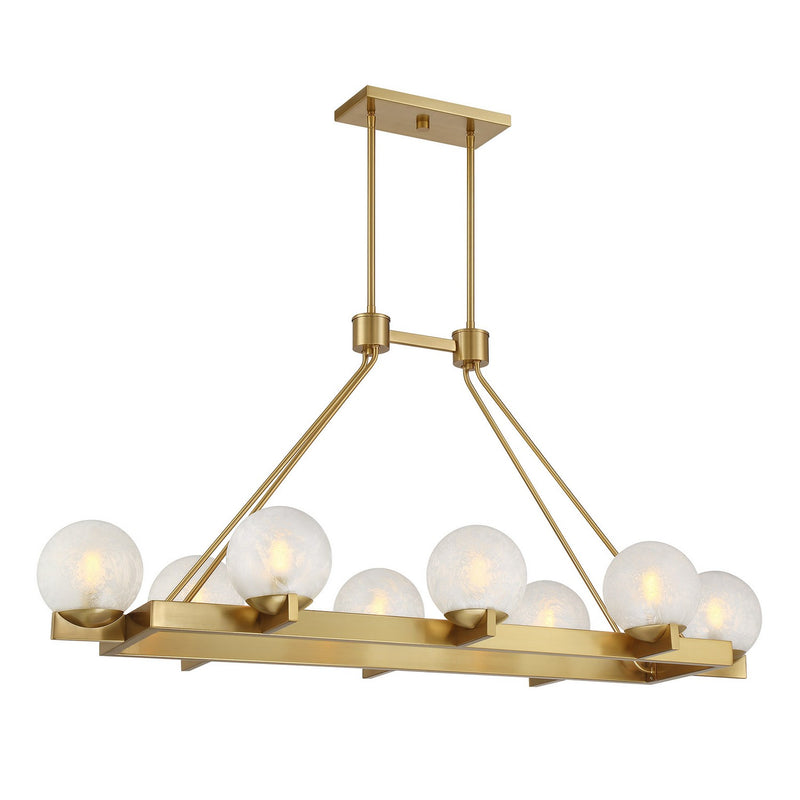 Eight Light Linear Chandelier<br /><span style="color:#4AB0CE;">Entrega: 4-10 dias en USA</span><br /><span style="color:#4AB0CE;font-size:60%;">PREGUNTE POR ENTREGA EN PANAMA</span><br />Collection: Darien<br />Finish: Warm Brass