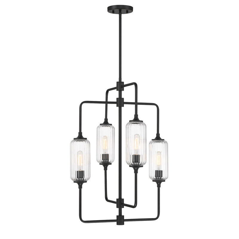 Four Light Chandelier<br /><span style="color:#4AB0CE;">Entrega: 4-10 dias en USA</span><br /><span style="color:#4AB0CE;font-size:60%;">PREGUNTE POR ENTREGA EN PANAMA</span><br />Collection: Holton<br />Finish: Matte Black