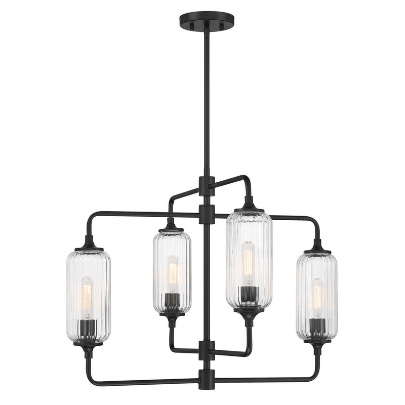 Four Light Chandelier<br /><span style="color:#4AB0CE;">Entrega: 4-10 dias en USA</span><br /><span style="color:#4AB0CE;font-size:60%;">PREGUNTE POR ENTREGA EN PANAMA</span><br />Collection: Holton<br />Finish: Matte Black