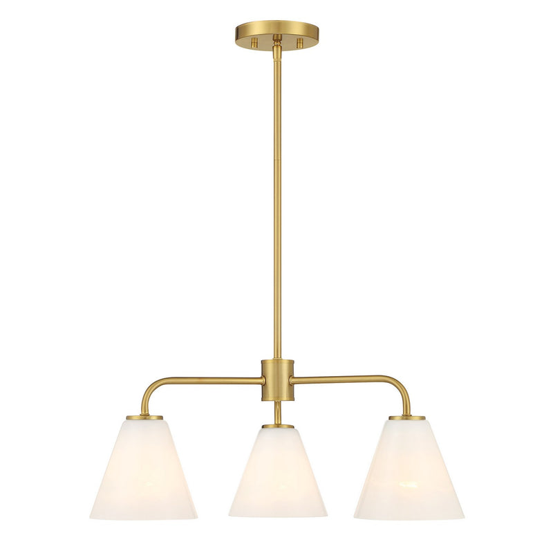 Three Light Chandelier<br /><span style="color:#4AB0CE;">Entrega: 4-10 dias en USA</span><br /><span style="color:#4AB0CE;font-size:60%;">PREGUNTE POR ENTREGA EN PANAMA</span><br />Collection: Blair<br />Finish: Warm Brass