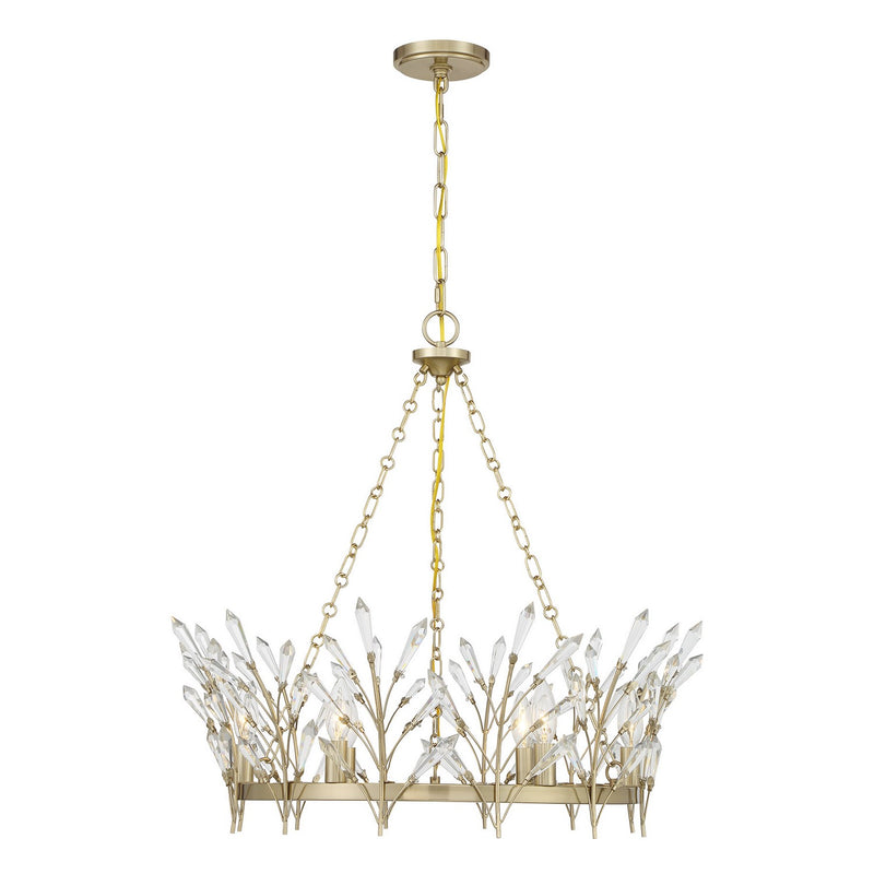 Six Light Chandelier<br /><span style="color:#4AB0CE;">Entrega: 8-9 semanas en USA</span><br /><span style="color:#4AB0CE;font-size:60%;">PREGUNTE POR ENTREGA EN PANAMA</span><br />Collection: Orianna<br />Finish: Noble Brass