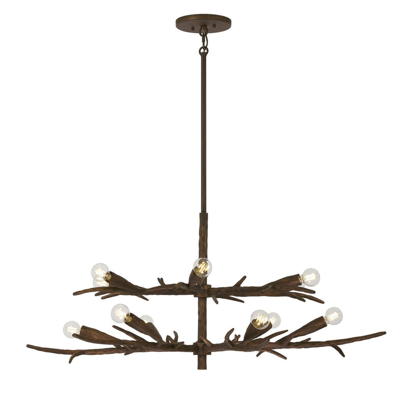 12 Light Chandelier<br /><span style="color:#4AB0CE;">Entrega: 1-2 semanas en USA</span><br /><span style="color:#4AB0CE;font-size:60%;">PREGUNTE POR ENTREGA EN PANAMA</span><br />Collection: Palisades<br />Finish: Bark