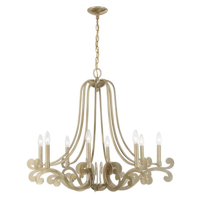 Eight Light Chandelier<br /><span style="color:#4AB0CE;">Entrega: 4-10 dias en USA</span><br /><span style="color:#4AB0CE;font-size:60%;">PREGUNTE POR ENTREGA EN PANAMA</span><br />Collection: Lombard<br />Finish: Noble Brass