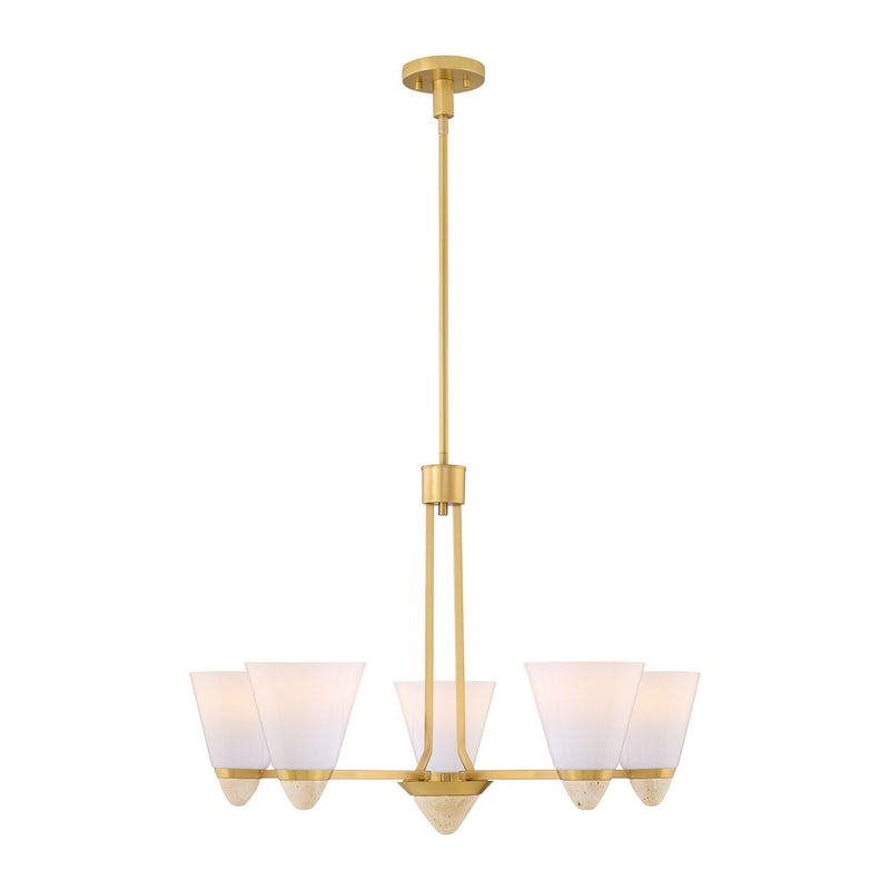 Five Light Chandelier<br /><span style="color:#4AB0CE;">Entrega: 4-10 dias en USA</span><br /><span style="color:#4AB0CE;font-size:60%;">PREGUNTE POR ENTREGA EN PANAMA</span><br />Collection: Kohlman<br />Finish: Warm Brass