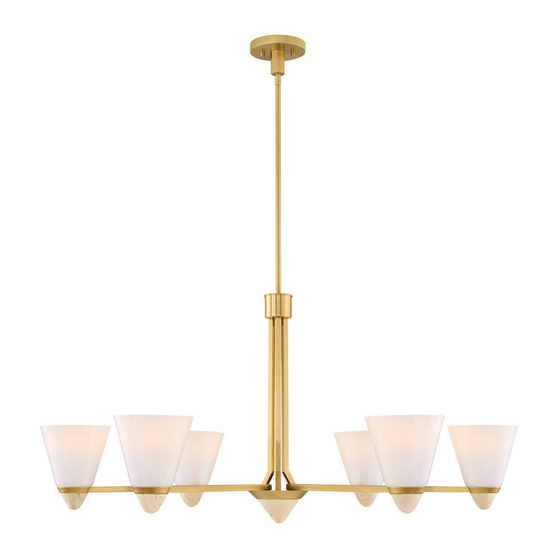 Six Light Chandelier<br /><span style="color:#4AB0CE;">Entrega: 4-10 dias en USA</span><br /><span style="color:#4AB0CE;font-size:60%;">PREGUNTE POR ENTREGA EN PANAMA</span><br />Collection: Kohlman<br />Finish: Warm Brass