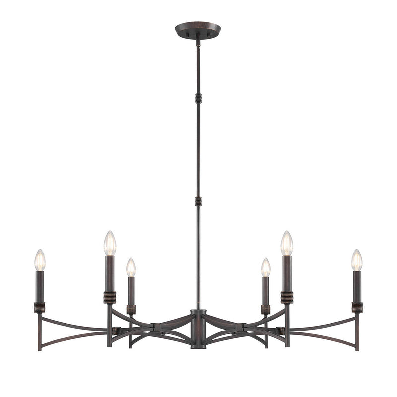 Six Light Chandelier<br /><span style="color:#4AB0CE;">Entrega: 4-10 dias en USA</span><br /><span style="color:#4AB0CE;font-size:60%;">PREGUNTE POR ENTREGA EN PANAMA</span><br />Collection: Gardner<br />Finish: Champagne Mist