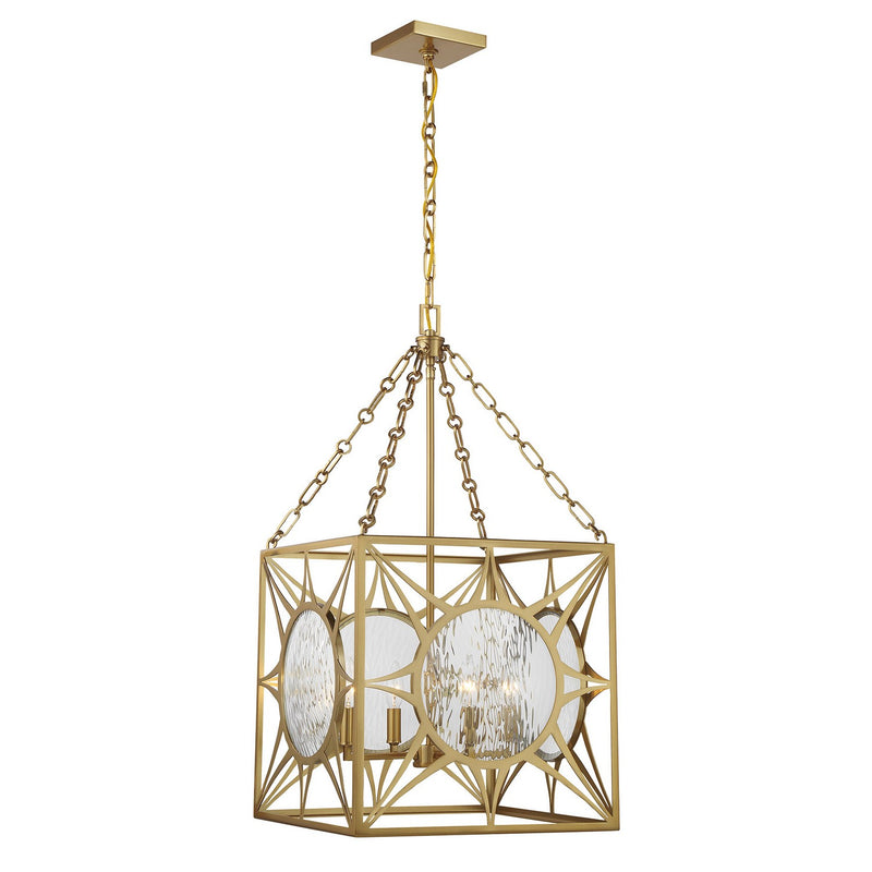 Four Light Pendant<br /><span style="color:#4AB0CE;">Entrega: 4-10 dias en USA</span><br /><span style="color:#4AB0CE;font-size:60%;">PREGUNTE POR ENTREGA EN PANAMA</span><br />Collection: Balfour<br />Finish: Warm Brass