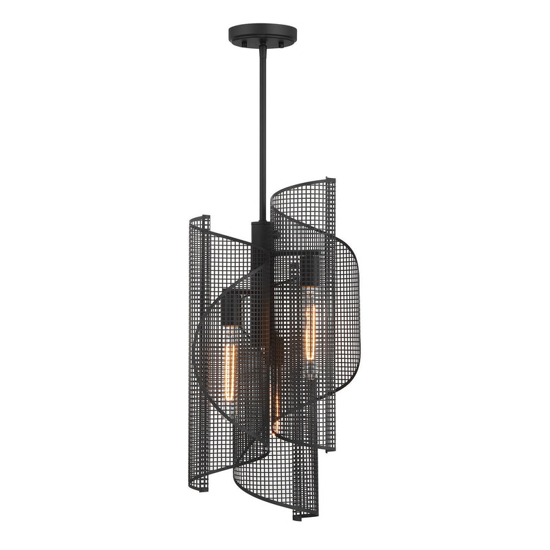 Three Light Pendant<br /><span style="color:#4AB0CE;">Entrega: 4-10 dias en USA</span><br /><span style="color:#4AB0CE;font-size:60%;">PREGUNTE POR ENTREGA EN PANAMA</span><br />Collection: Hillbourne<br />Finish: Matte Black