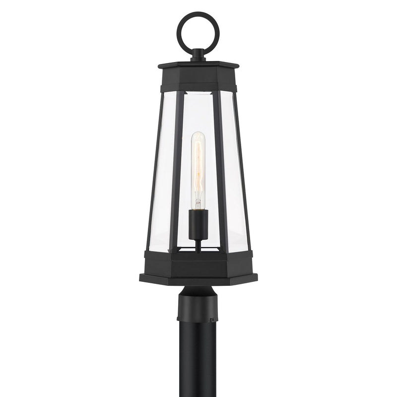 One Light Outdoor Post Lantern<br /><span style="color:#4AB0CE;">Entrega: 4-10 dias en USA</span><br /><span style="color:#4AB0CE;font-size:60%;">PREGUNTE POR ENTREGA EN PANAMA</span><br />Collection: Payne<br />Finish: Matte Black