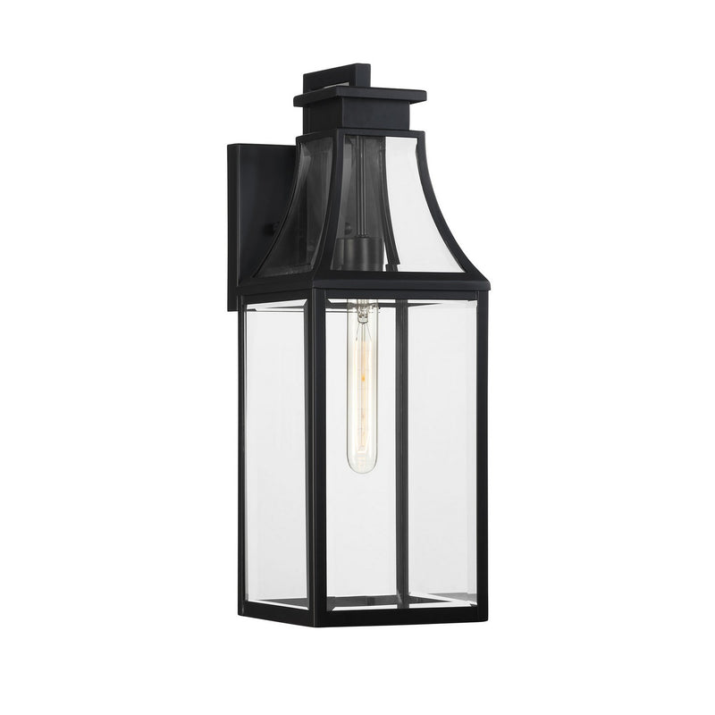One Light Outdoor Wall Lantern<br /><span style="color:#4AB0CE;">Entrega: 4-10 dias en USA</span><br /><span style="color:#4AB0CE;font-size:60%;">PREGUNTE POR ENTREGA EN PANAMA</span><br />Collection: Emery<br />Finish: Matte Black