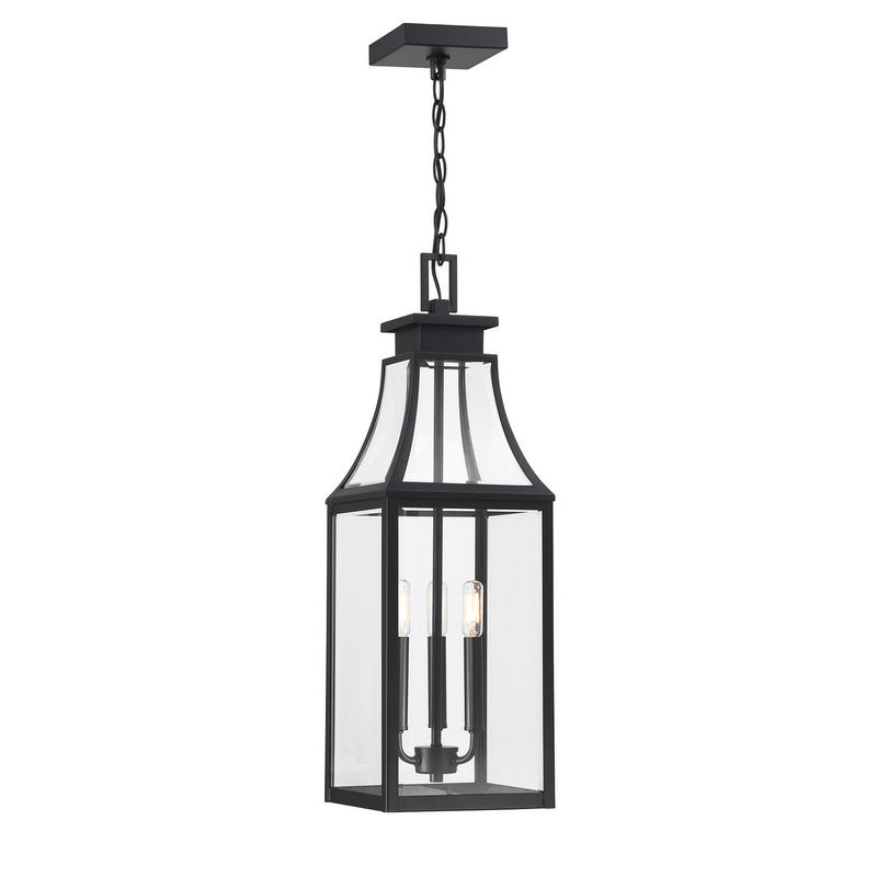 Three Light Outdoor Hanging Lantern<br /><span style="color:#4AB0CE;">Entrega: 4-10 dias en USA</span><br /><span style="color:#4AB0CE;font-size:60%;">PREGUNTE POR ENTREGA EN PANAMA</span><br />Collection: Emery<br />Finish: Matte Black