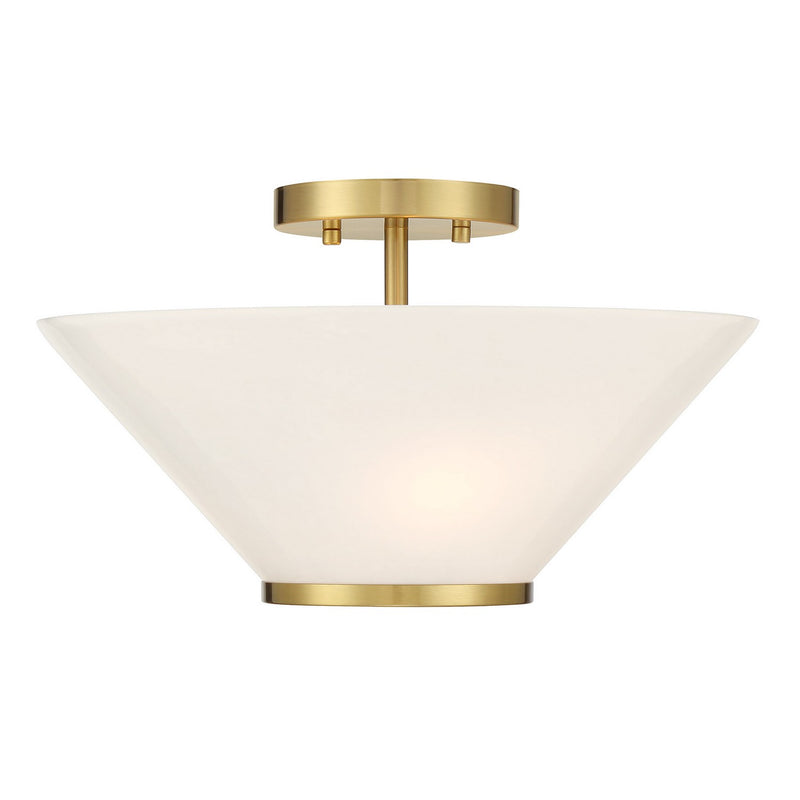 Three Light Convertible Semi-Flush /Pendant<br /><span style="color:#4AB0CE;">Entrega: 4-10 dias en USA</span><br /><span style="color:#4AB0CE;font-size:60%;">PREGUNTE POR ENTREGA EN PANAMA</span><br />Collection: Blair<br />Finish: Warm Brass