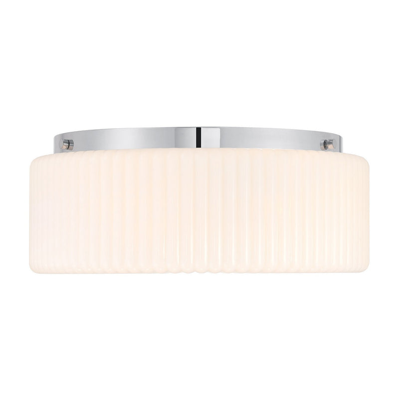 Four Light Flush Mount<br /><span style="color:#4AB0CE;">Entrega: 2-3 semanas en USA</span><br /><span style="color:#4AB0CE;font-size:60%;">PREGUNTE POR ENTREGA EN PANAMA</span><br />Collection: Edgemont<br />Finish: Chrome