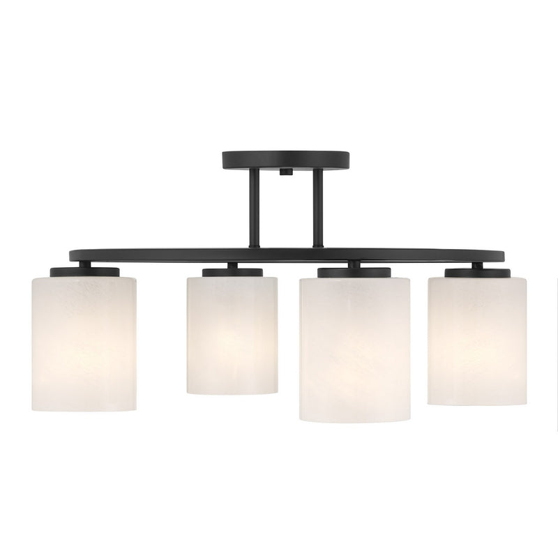 Four Light Semi-Flush Mount<br /><span style="color:#4AB0CE;">Entrega: 4-10 dias en USA</span><br /><span style="color:#4AB0CE;font-size:60%;">PREGUNTE POR ENTREGA EN PANAMA</span><br />Collection: Herron<br />Finish: Matte Black