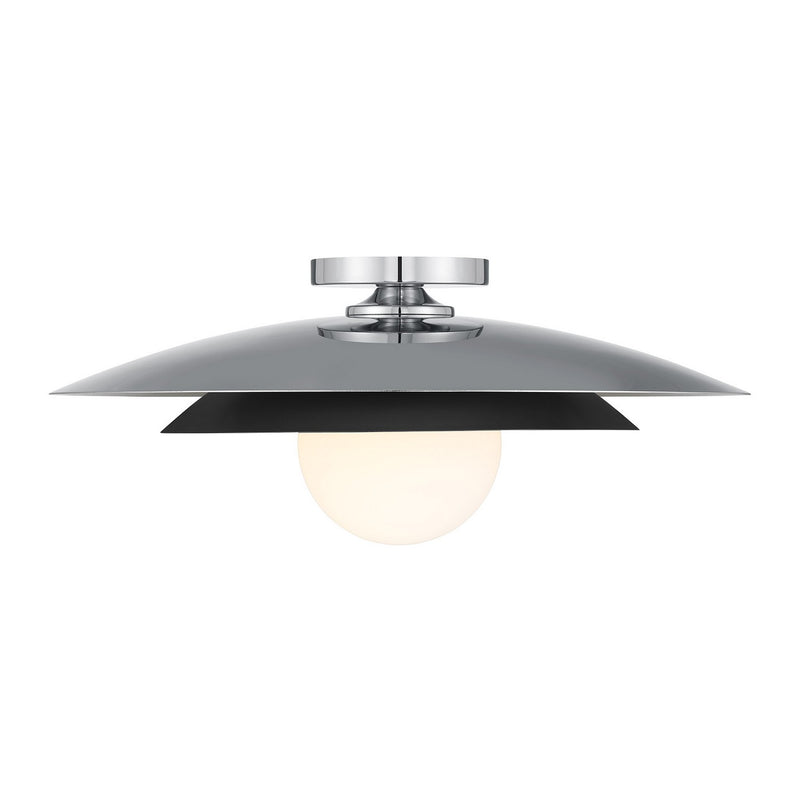 One Light Semi-Flush Mount<br /><span style="color:#4AB0CE;">Entrega: 4-10 dias en USA</span><br /><span style="color:#4AB0CE;font-size:60%;">PREGUNTE POR ENTREGA EN PANAMA</span><br />Collection: Sherrer<br />Finish: Chrome