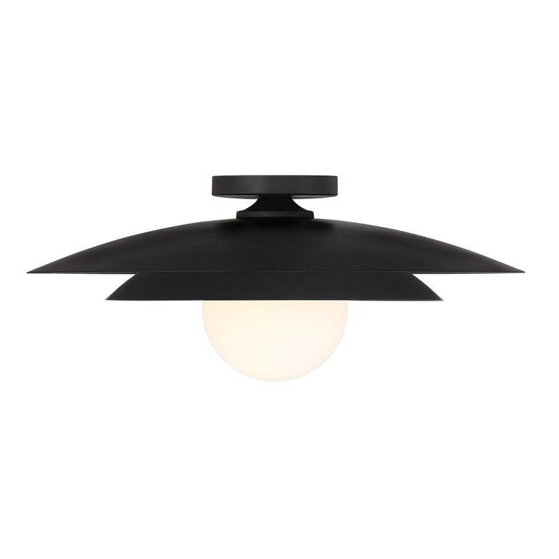 One Light Semi-Flush Mount<br /><span style="color:#4AB0CE;">Entrega: 4-10 dias en USA</span><br /><span style="color:#4AB0CE;font-size:60%;">PREGUNTE POR ENTREGA EN PANAMA</span><br />Collection: Sherrer<br />Finish: Matte Black