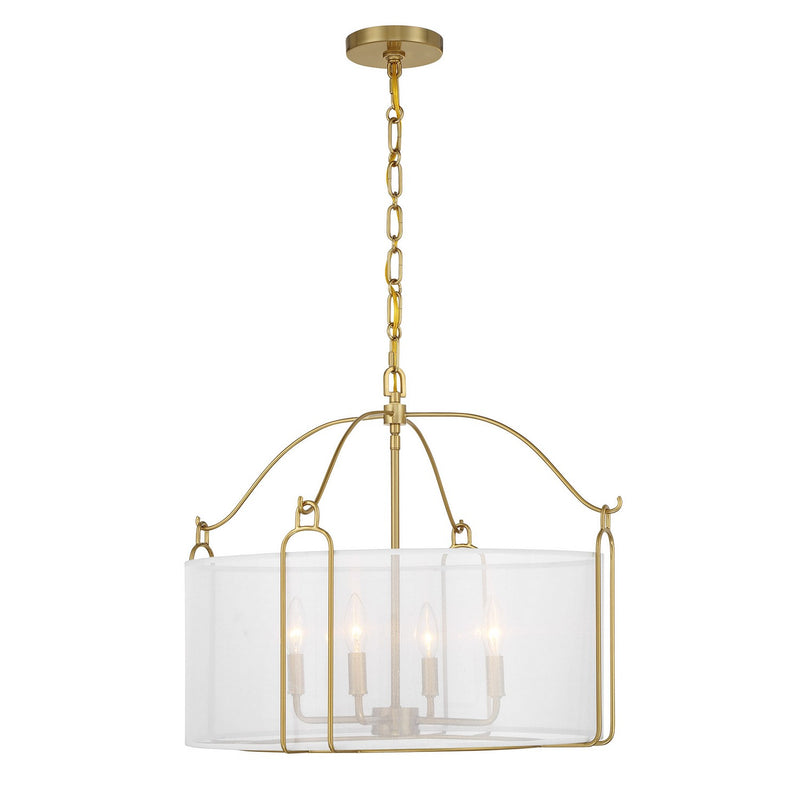 Four Light Pendant<br /><span style="color:#4AB0CE;">Entrega: 4-10 dias en USA</span><br /><span style="color:#4AB0CE;font-size:60%;">PREGUNTE POR ENTREGA EN PANAMA</span><br />Collection: Ashlay<br />Finish: Warm Brass