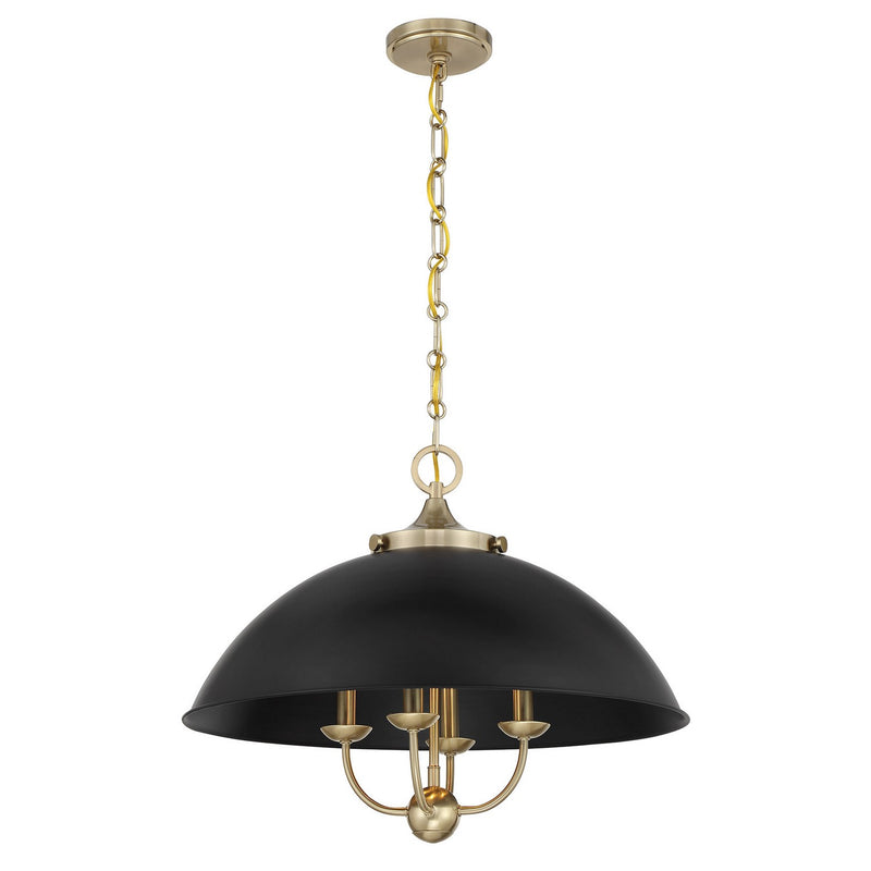 Four Light Pendant<br /><span style="color:#4AB0CE;">Entrega: 4-10 dias en USA</span><br /><span style="color:#4AB0CE;font-size:60%;">PREGUNTE POR ENTREGA EN PANAMA</span><br />Collection: Monterey<br />Finish: Matte Black and Warm Brass