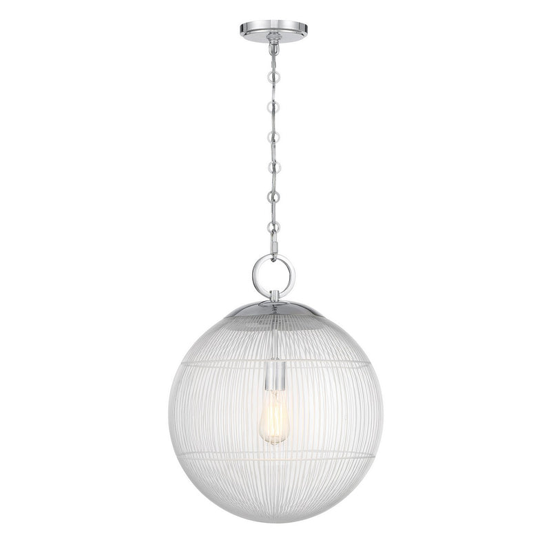One Light Pendant<br /><span style="color:#4AB0CE;">Entrega: 4-10 dias en USA</span><br /><span style="color:#4AB0CE;font-size:60%;">PREGUNTE POR ENTREGA EN PANAMA</span><br />Collection: Cabot<br />Finish: Chrome