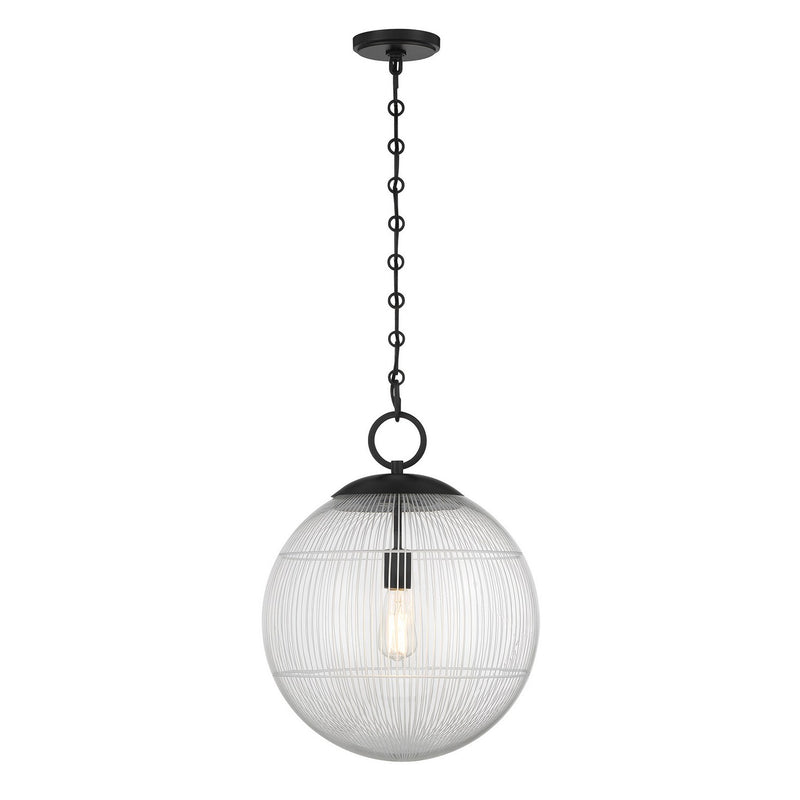 One Light Pendant<br /><span style="color:#4AB0CE;">Entrega: 4-10 dias en USA</span><br /><span style="color:#4AB0CE;font-size:60%;">PREGUNTE POR ENTREGA EN PANAMA</span><br />Collection: Cabot<br />Finish: Matte Black