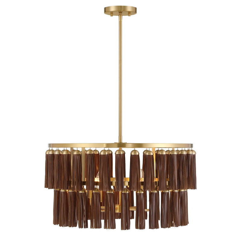Four Light Pendant<br /><span style="color:#4AB0CE;">Entrega: 4-10 dias en USA</span><br /><span style="color:#4AB0CE;font-size:60%;">PREGUNTE POR ENTREGA EN PANAMA</span><br />Collection: Aquitane<br />Finish: Warm Brass