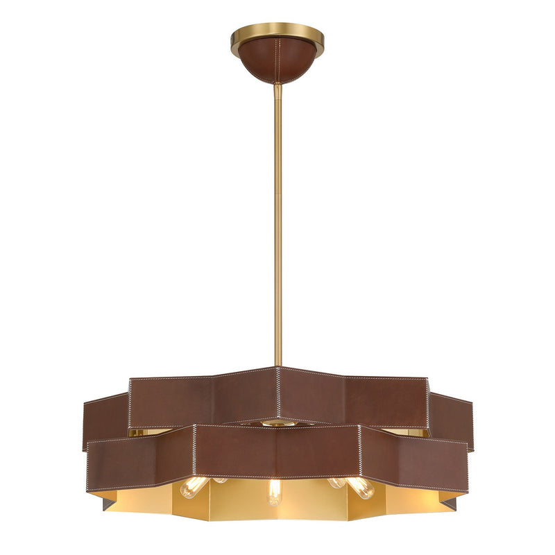 Five Light Pendant<br /><span style="color:#4AB0CE;">Entrega: 4-10 dias en USA</span><br /><span style="color:#4AB0CE;font-size:60%;">PREGUNTE POR ENTREGA EN PANAMA</span><br />Collection: Atherton<br />Finish: Warm Brass