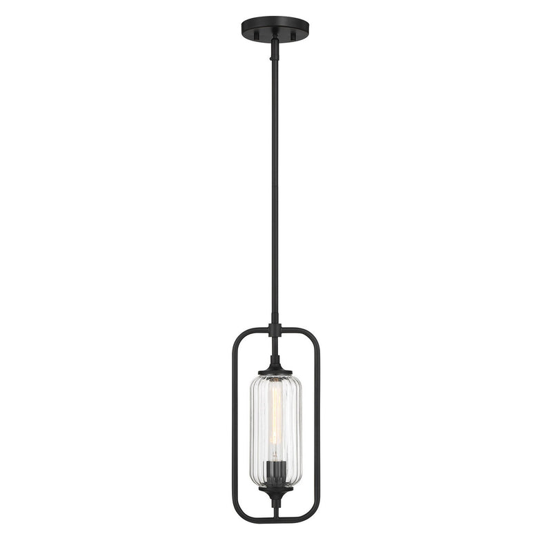 One Light Mini-Pendant<br /><span style="color:#4AB0CE;">Entrega: 4-10 dias en USA</span><br /><span style="color:#4AB0CE;font-size:60%;">PREGUNTE POR ENTREGA EN PANAMA</span><br />Collection: Holton<br />Finish: Matte Black