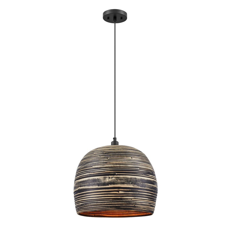 One Light Pendant<br /><span style="color:#4AB0CE;">Entrega: 4-10 dias en USA</span><br /><span style="color:#4AB0CE;font-size:60%;">PREGUNTE POR ENTREGA EN PANAMA</span><br />Collection: Jamsen<br />Finish: Black Bamboo