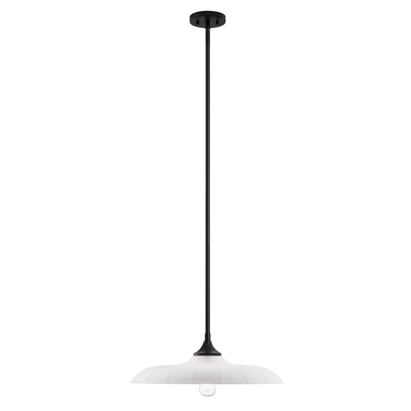 One Light Pendant<br /><span style="color:#4AB0CE;">Entrega: 4-10 dias en USA</span><br /><span style="color:#4AB0CE;font-size:60%;">PREGUNTE POR ENTREGA EN PANAMA</span><br />Collection: Hadley<br />Finish: Matte Black