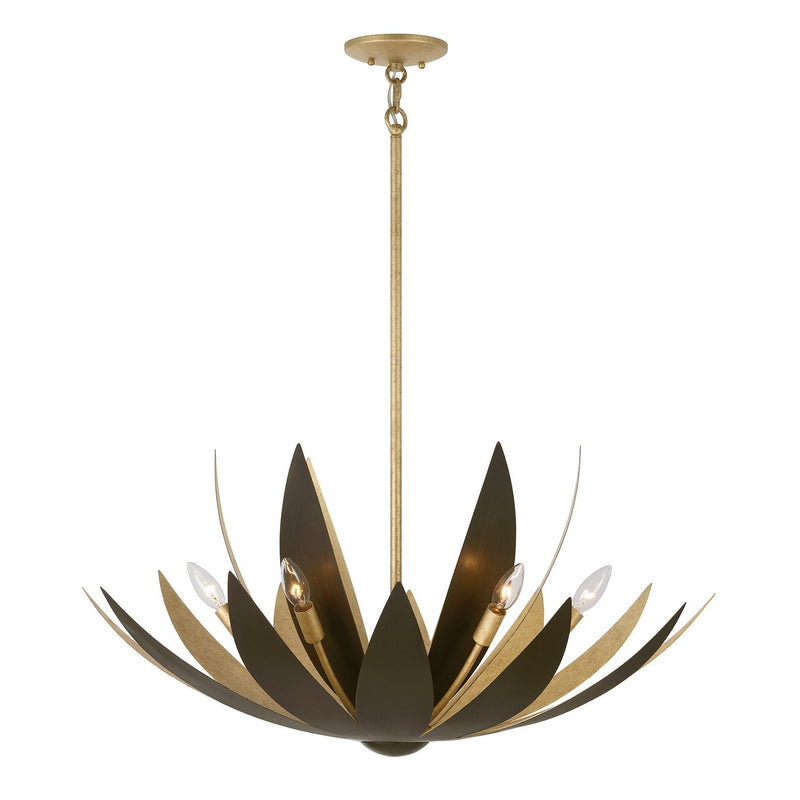 Six Light Pendant<br /><span style="color:#4AB0CE;">Entrega: 4-10 dias en USA</span><br /><span style="color:#4AB0CE;font-size:60%;">PREGUNTE POR ENTREGA EN PANAMA</span><br />Collection: Loto<br />Finish: Centura and Burnished Gold