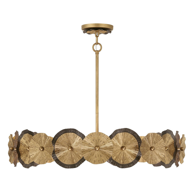 Five Light Pendant<br /><span style="color:#4AB0CE;">Entrega: 3-4 semanas en USA</span><br /><span style="color:#4AB0CE;font-size:60%;">PREGUNTE POR ENTREGA EN PANAMA</span><br />Collection: Lincoln<br />Finish: Distressed Gold and Bronze