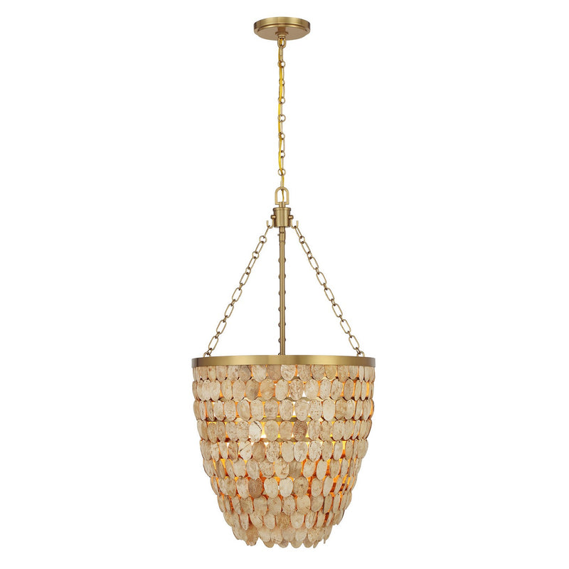 Four Light Pendant<br /><span style="color:#4AB0CE;">Entrega: 5-6 semanas en USA</span><br /><span style="color:#4AB0CE;font-size:60%;">PREGUNTE POR ENTREGA EN PANAMA</span><br />Collection: Catalan<br />Finish: Warm Brass