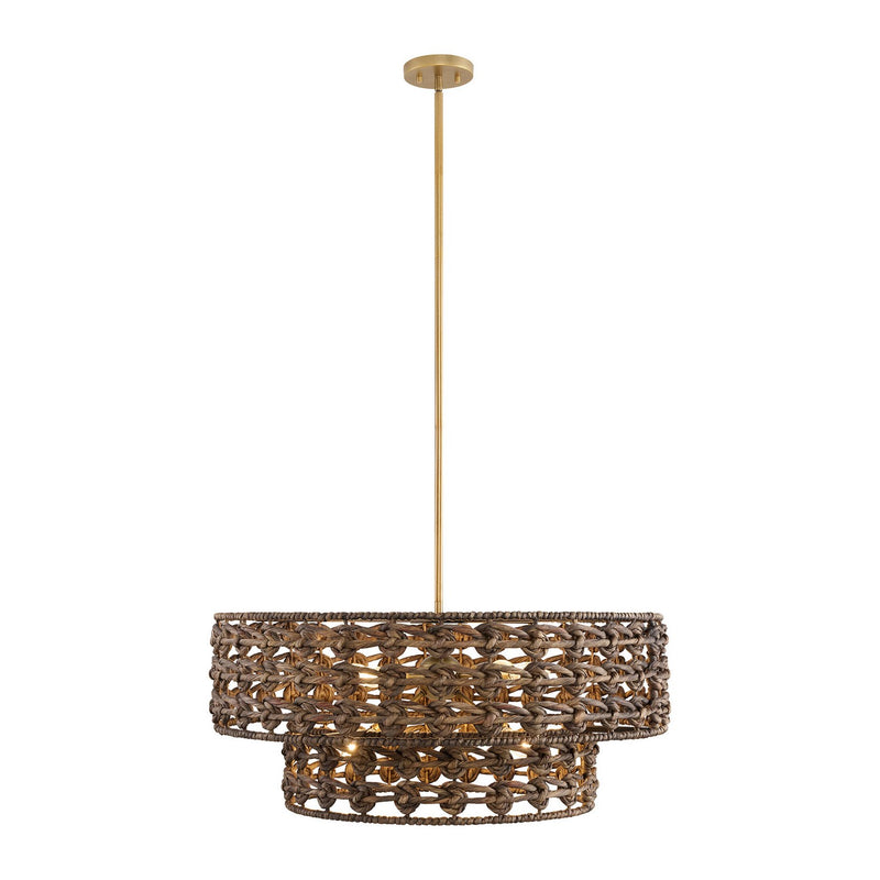 Seven Light Pendant<br /><span style="color:#4AB0CE;">Entrega: 4-10 dias en USA</span><br /><span style="color:#4AB0CE;font-size:60%;">PREGUNTE POR ENTREGA EN PANAMA</span><br />Collection: Silencio<br />Finish: Riviera Brass