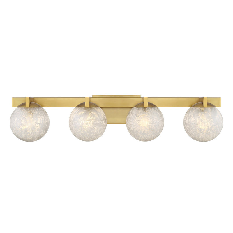 Four Light Bathroom Vanity<br /><span style="color:#4AB0CE;">Entrega: 4-10 dias en USA</span><br /><span style="color:#4AB0CE;font-size:60%;">PREGUNTE POR ENTREGA EN PANAMA</span><br />Collection: Darien<br />Finish: Warm Brass
