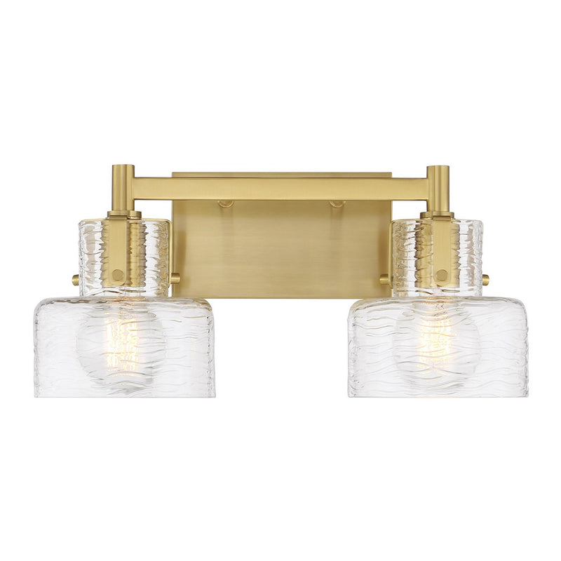 Two Light Bathroom Vanity<br /><span style="color:#4AB0CE;">Entrega: 2-3 semanas en USA</span><br /><span style="color:#4AB0CE;font-size:60%;">PREGUNTE POR ENTREGA EN PANAMA</span><br />Collection: Dover<br />Finish: Warm Brass
