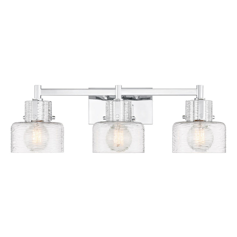 Three Light Bathroom Vanity<br /><span style="color:#4AB0CE;">Entrega: 4-10 dias en USA</span><br /><span style="color:#4AB0CE;font-size:60%;">PREGUNTE POR ENTREGA EN PANAMA</span><br />Collection: Dover<br />Finish: Chrome