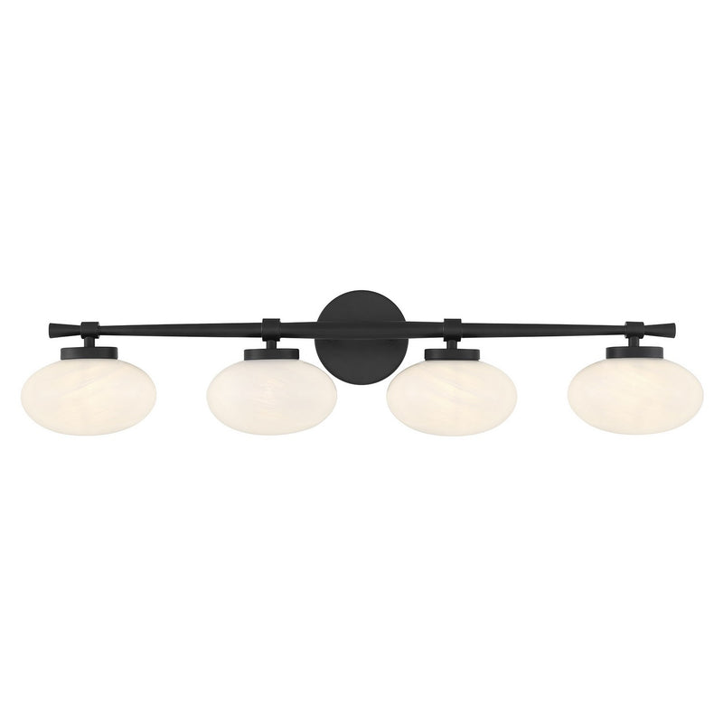Four Light Bathroom Vanity<br /><span style="color:#4AB0CE;">Entrega: 4-10 dias en USA</span><br /><span style="color:#4AB0CE;font-size:60%;">PREGUNTE POR ENTREGA EN PANAMA</span><br />Collection: Barrow<br />Finish: Matte Black