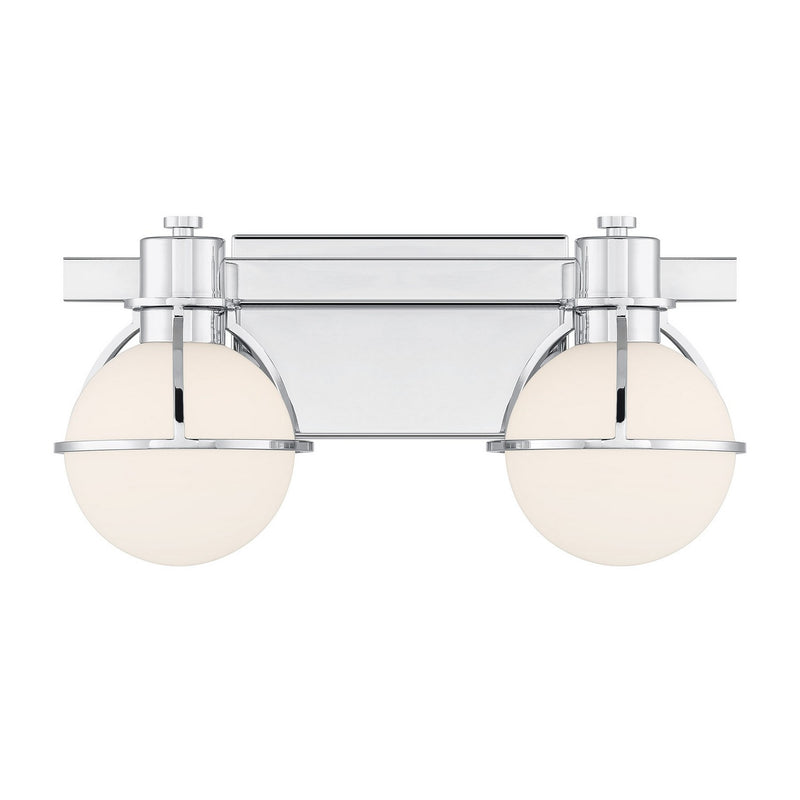 Two Light Bathroom Vanity<br /><span style="color:#4AB0CE;">Entrega: 3-4 semanas en USA</span><br /><span style="color:#4AB0CE;font-size:60%;">PREGUNTE POR ENTREGA EN PANAMA</span><br />Collection: Pierce<br />Finish: Chrome