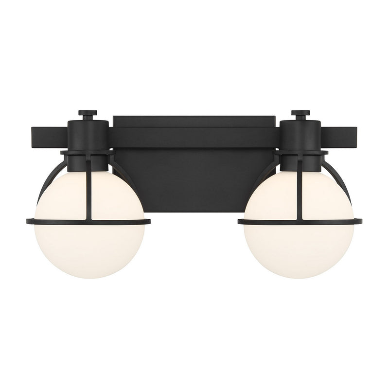 Two Light Bathroom Vanity<br /><span style="color:#4AB0CE;">Entrega: 3-4 semanas en USA</span><br /><span style="color:#4AB0CE;font-size:60%;">PREGUNTE POR ENTREGA EN PANAMA</span><br />Collection: Pierce<br />Finish: Matte Black