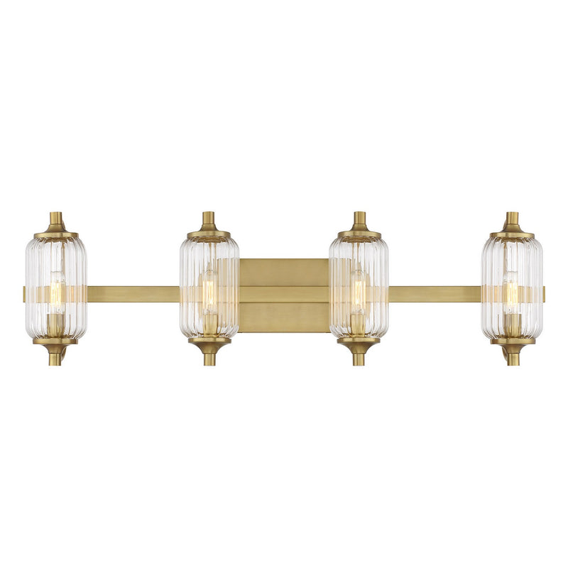 Four Light Bathroom Vanity<br /><span style="color:#4AB0CE;">Entrega: 4-10 dias en USA</span><br /><span style="color:#4AB0CE;font-size:60%;">PREGUNTE POR ENTREGA EN PANAMA</span><br />Collection: Holton<br />Finish: Warm Brass