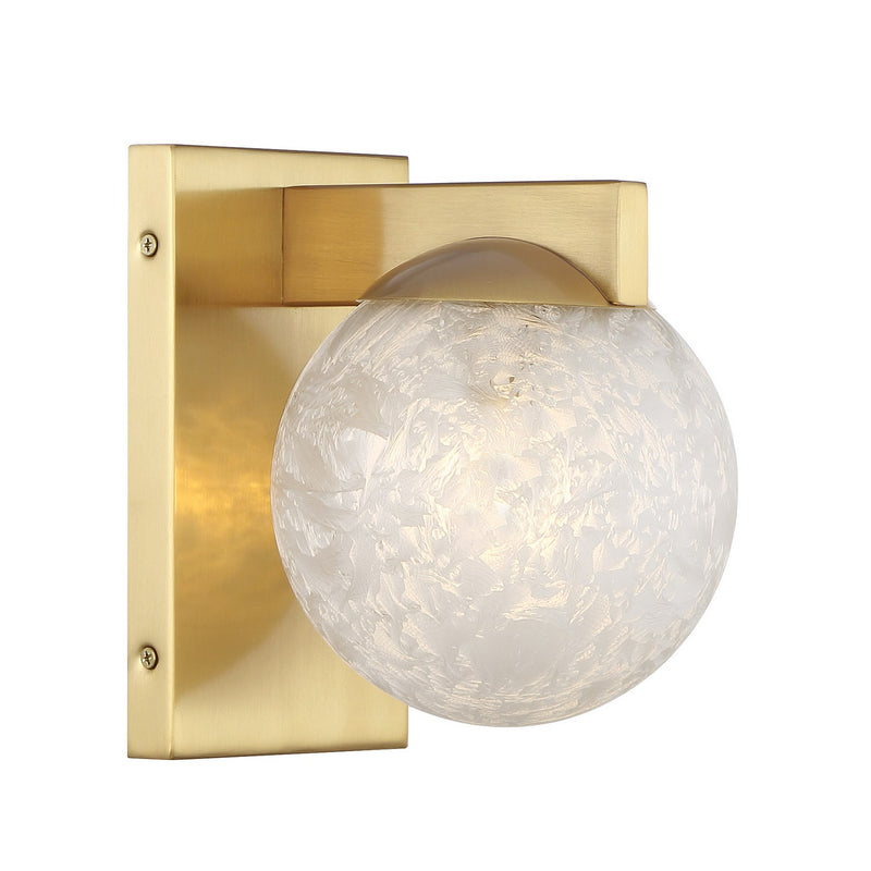 One Light Wall Sconce<br /><span style="color:#4AB0CE;">Entrega: 4-10 dias en USA</span><br /><span style="color:#4AB0CE;font-size:60%;">PREGUNTE POR ENTREGA EN PANAMA</span><br />Collection: Darien<br />Finish: Warm Brass