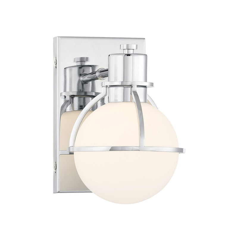 One Light Wall Sconce<br /><span style="color:#4AB0CE;">Entrega: 3-4 semanas en USA</span><br /><span style="color:#4AB0CE;font-size:60%;">PREGUNTE POR ENTREGA EN PANAMA</span><br />Collection: Pierce<br />Finish: Chrome