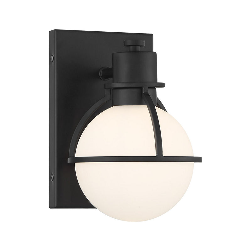 One Light Wall Sconce<br /><span style="color:#4AB0CE;">Entrega: 3-4 semanas en USA</span><br /><span style="color:#4AB0CE;font-size:60%;">PREGUNTE POR ENTREGA EN PANAMA</span><br />Collection: Pierce<br />Finish: Matte Black