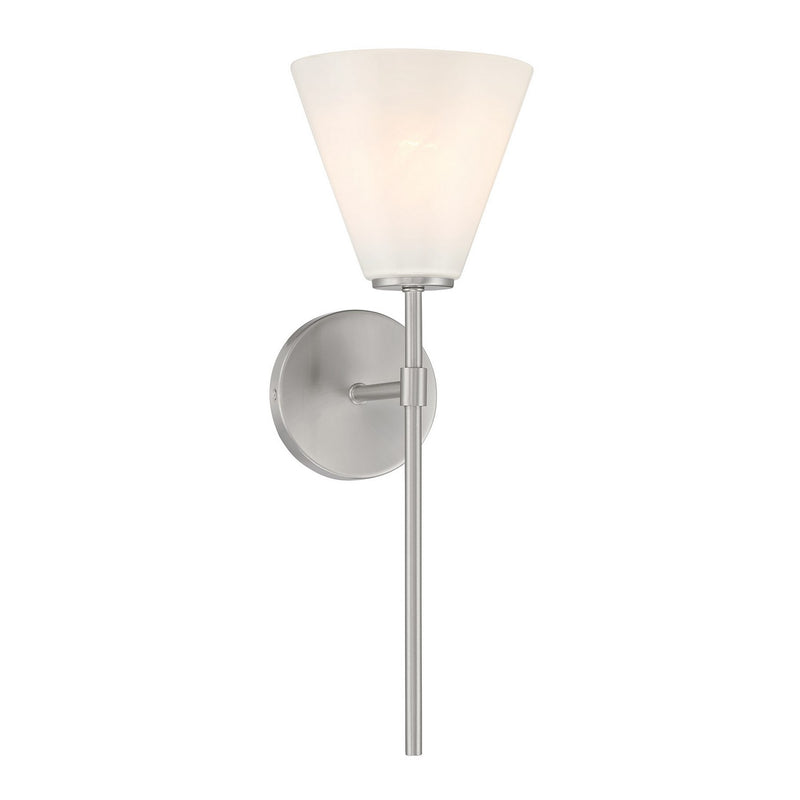One Light Wall Sconce<br /><span style="color:#4AB0CE;">Entrega: 4-10 dias en USA</span><br /><span style="color:#4AB0CE;font-size:60%;">PREGUNTE POR ENTREGA EN PANAMA</span><br />Collection: Blair<br />Finish: Satin Nickel