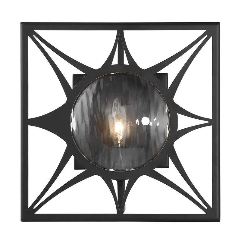One Light Wall Sconce<br /><span style="color:#4AB0CE;">Entrega: 4-10 dias en USA</span><br /><span style="color:#4AB0CE;font-size:60%;">PREGUNTE POR ENTREGA EN PANAMA</span><br />Collection: Balfour<br />Finish: Matte Black