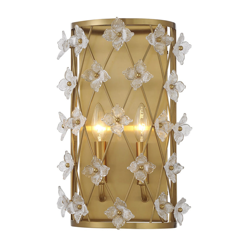Two Light Wall Sconce<br /><span style="color:#4AB0CE;">Entrega: 4-10 dias en USA</span><br /><span style="color:#4AB0CE;font-size:60%;">PREGUNTE POR ENTREGA EN PANAMA</span><br />Collection: Bailey<br />Finish: Warm Brass