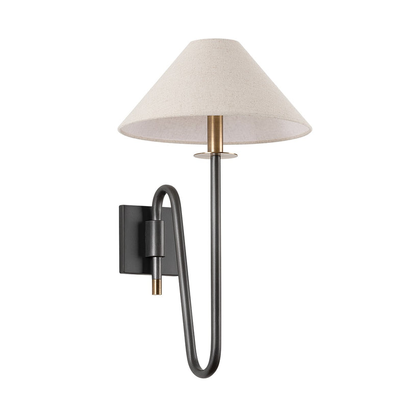 One Light Wall Sconce<br /><span style="color:#4AB0CE;">Entrega: 8-9 semanas en USA</span><br /><span style="color:#4AB0CE;font-size:60%;">PREGUNTE POR ENTREGA EN PANAMA</span><br />Collection: Mateo<br />Finish: Patina Brass And Graphite